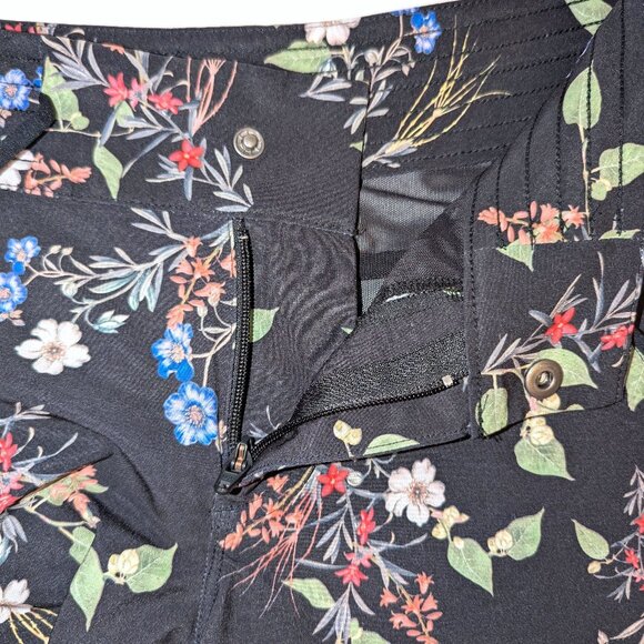 Athleta | Tropical Print Hudson Board Shorts Swim Black Floral | Size 0 - Picture 7 of 13